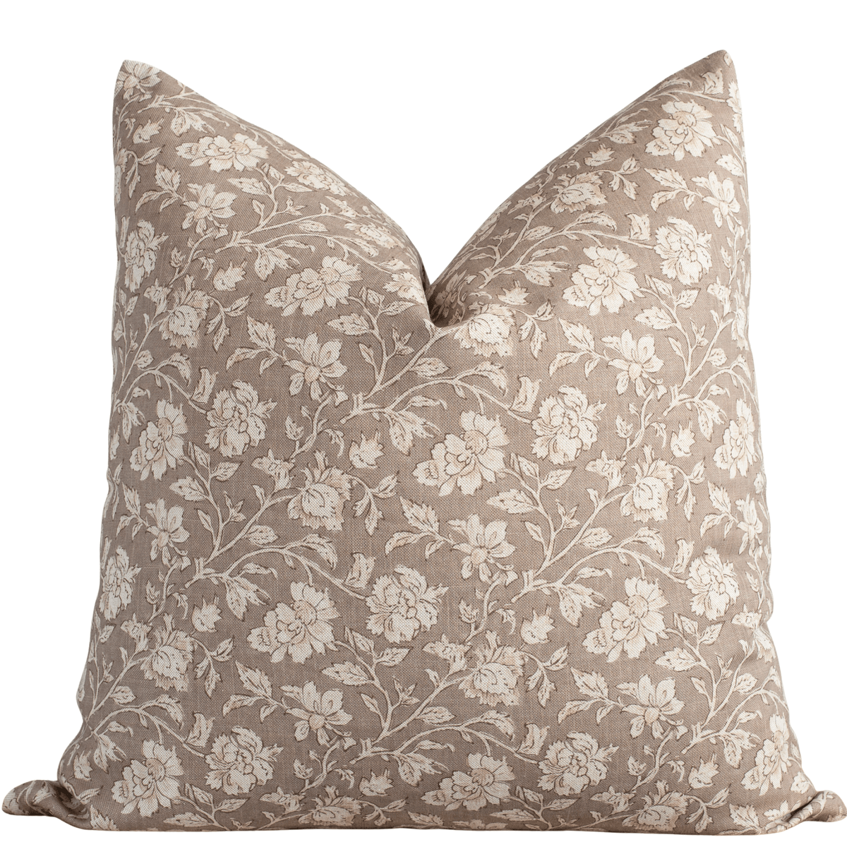 Clara Taupe Floral Pillow Cover