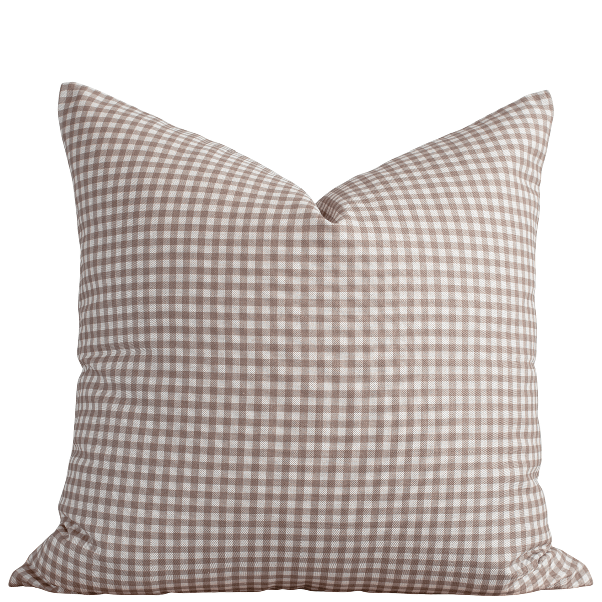 Elodie Taupe Gingham Pillow Cover