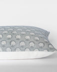 Augustine Floral Block Printed Pillow Cover | Blue | Lumbar