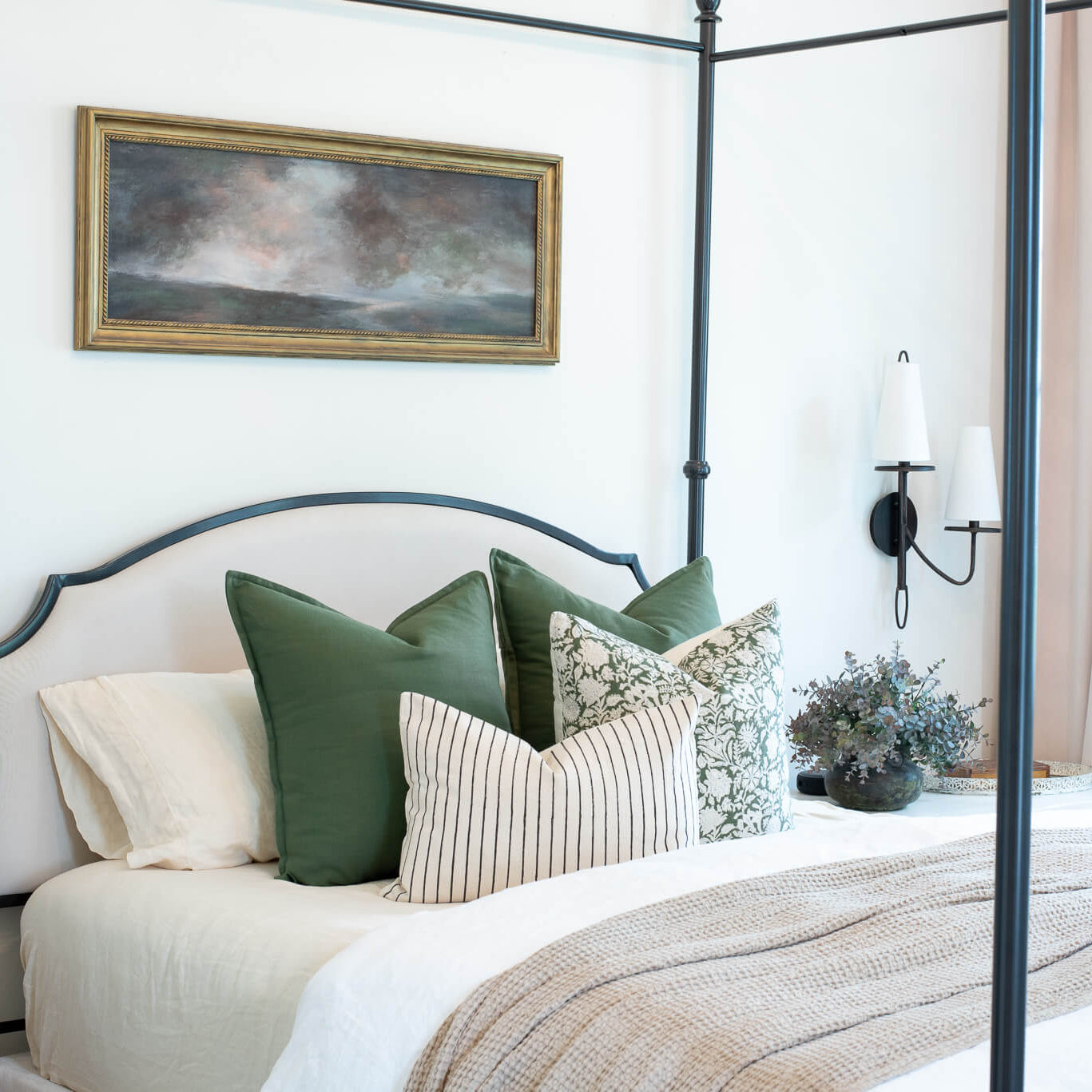 **FLAWED** Córdoba Striped Block Printed Pillow Cover | Black | Lumbar