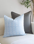 Maren Floral Block Printed Pillow Cover | Blue