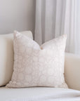 Luana Floral Block Printed Pillow Cover | Blush