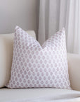 Lucie Floral Block Printed Pillow Cover | Burgundy