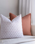 Lucie Floral Block Printed Pillow Cover | Burgundy