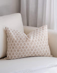 Marie Block Printed Pillow Cover | Lumbar | Brown