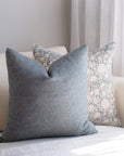 Eva Floral Block Printed Pillow Cover | Blue