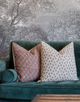 Kay Floral Block Printed Pillow Cover | Rust