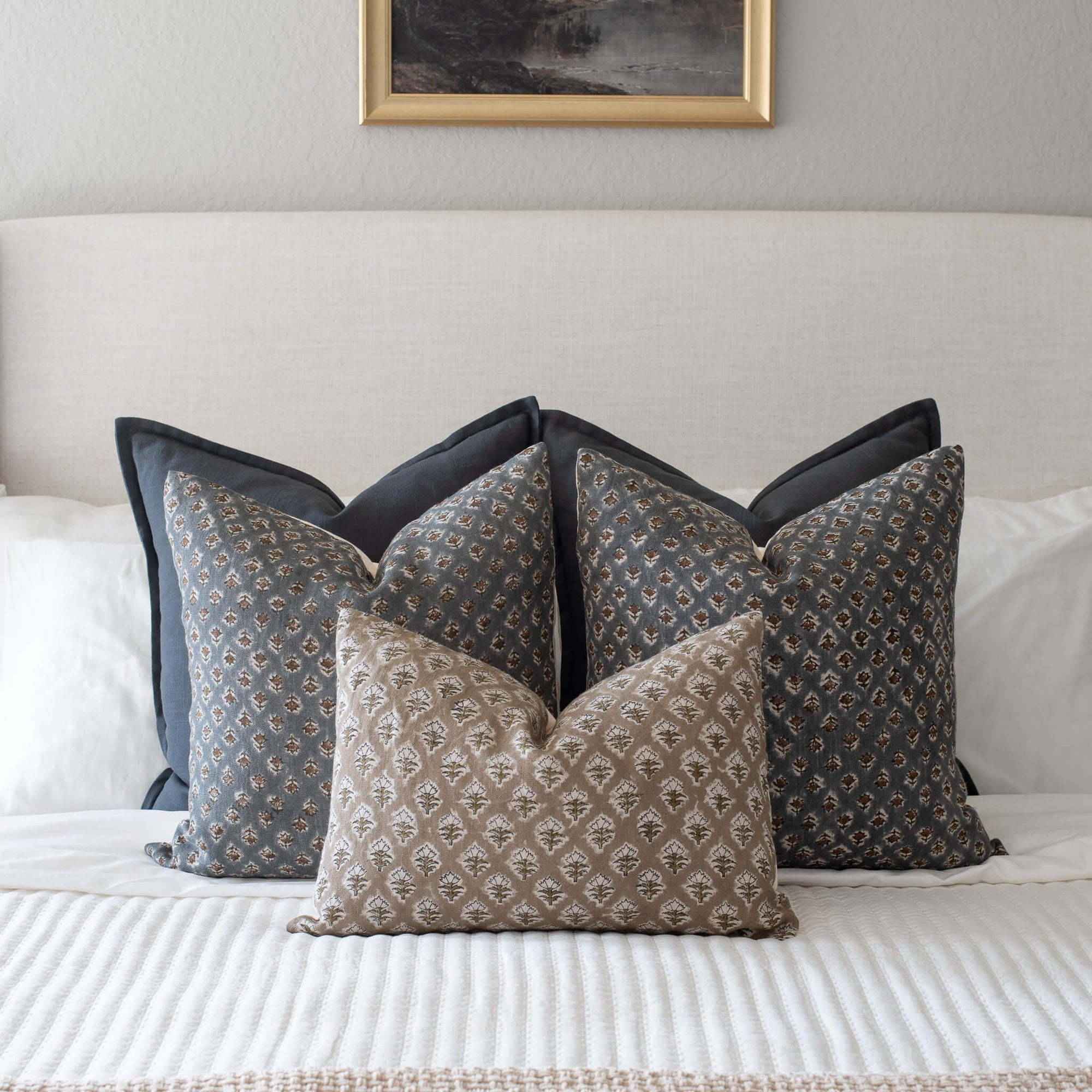 Adelaide Bedroom Pillow Combination | Set of Five Pillow Covers