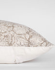 Sienna Floral Block Printed Pillow Cover | Light Brown