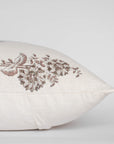 Marisol Floral Block Printed Pillow Cover | Brown