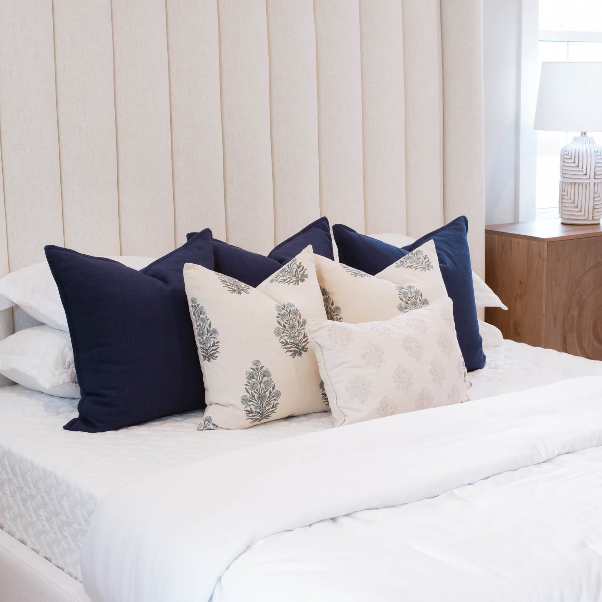 Noa Solid Pillow Cover | Blue