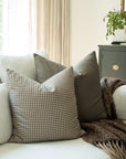Elodie Taupe Gingham Pillow Cover
