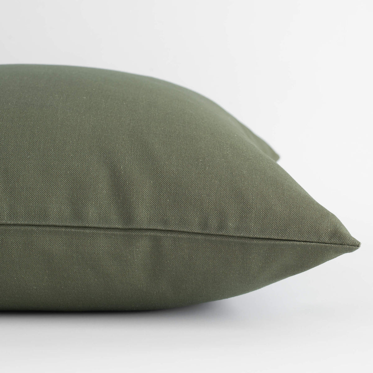 Leme Olive Green Cotton Pillow Cover