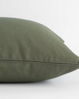 Leme Olive Green Cotton Pillow Cover