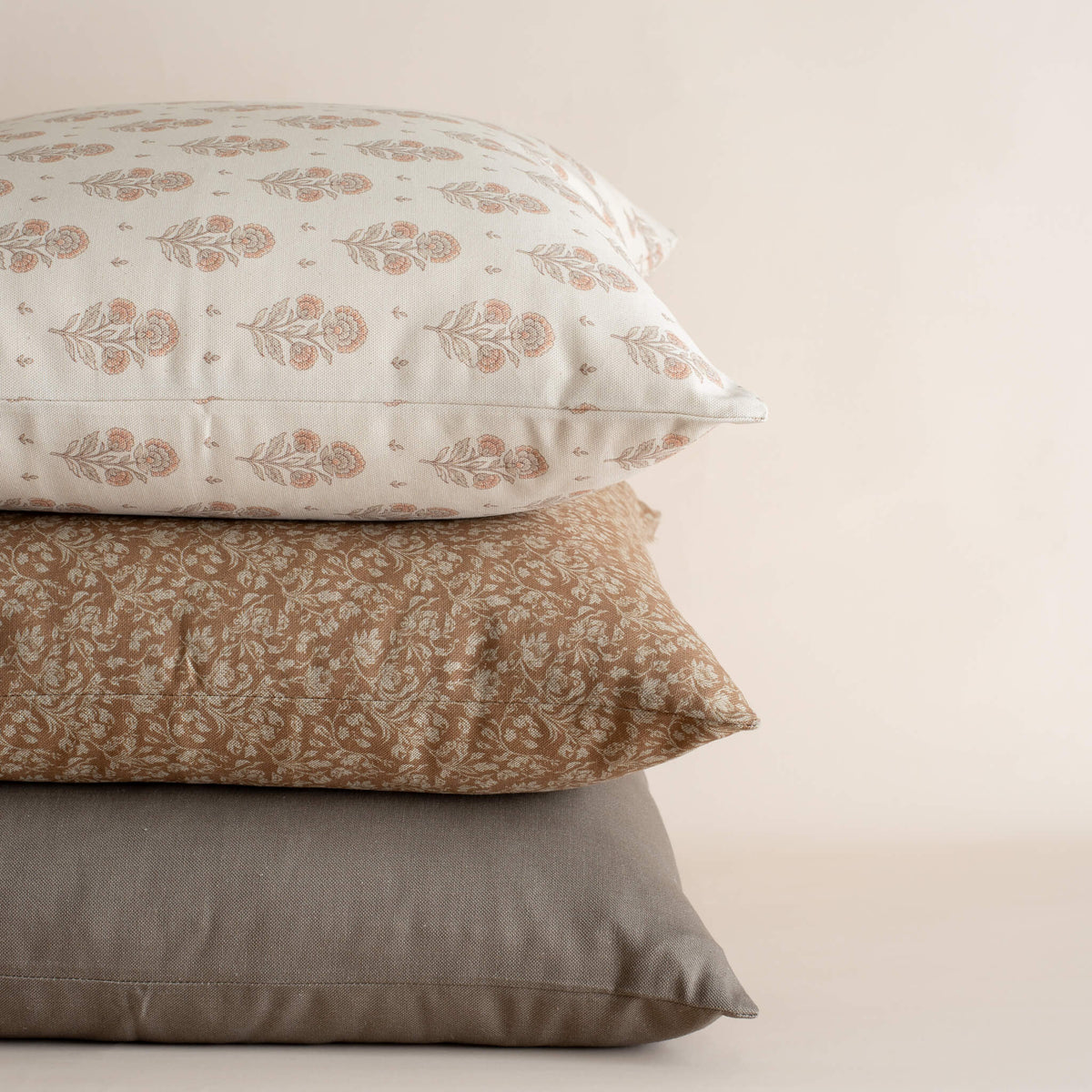 Anais Peach Floral Pillow Cover