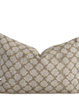 Fiora Floral Block Printed Pillow Cover | Olive Green | Lumbar