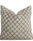 Fiora Floral Block Printed Pillow Cover | Olive Green
