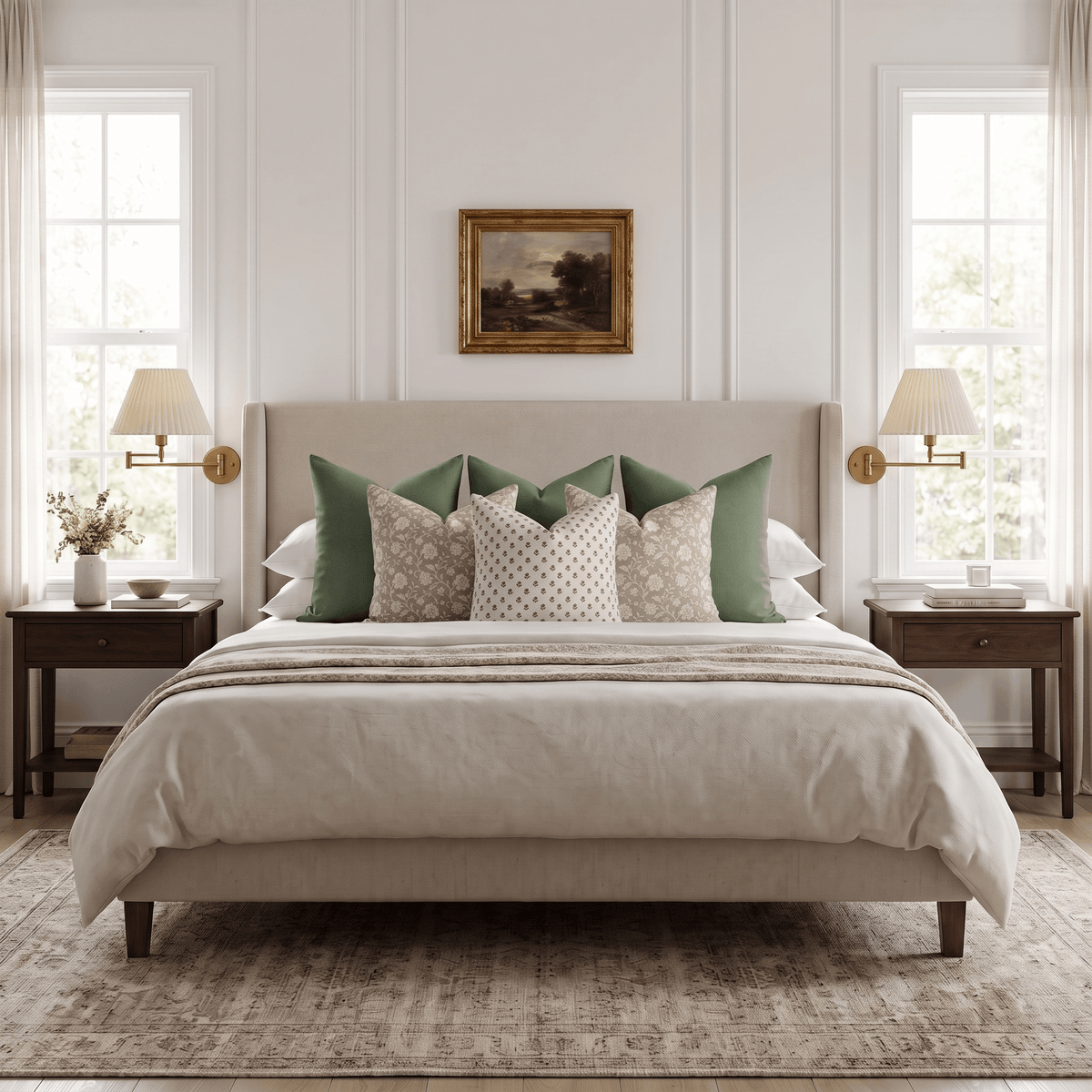 Linora Bedroom Pillow Combination | Set of Six Pillow Covers