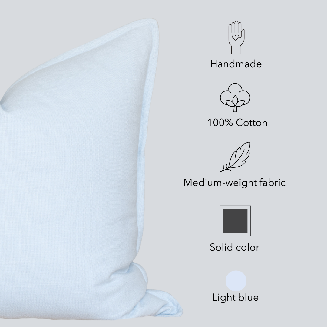 Celeste Solid Pillow Cover | Light Blue