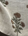 Margot Floral Block Printed Pillow Cover | Mustard, Green