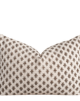 Cora Floral Block Printed Pillow Cover | Brown | Lumbar