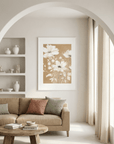 Neutral White Flowers Floral Art Print