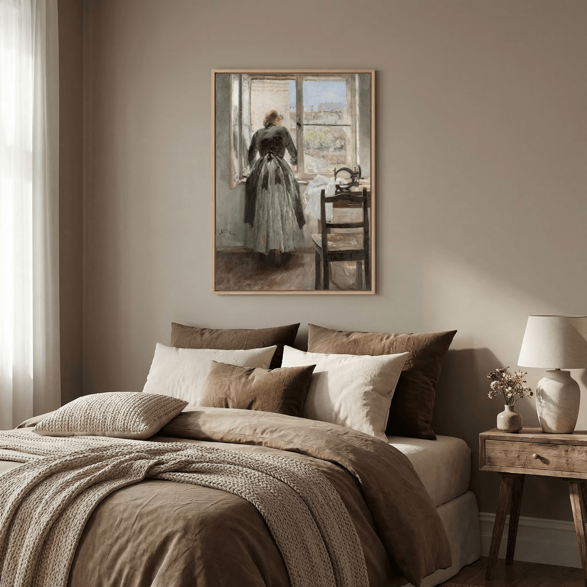 Seamstress by the Window Art Print