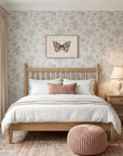 Butterfly on Gingham Art Print | Vintage Cottage Wall Art