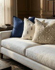 Ochre Floral Block Printed Pillow Cover | Mustard