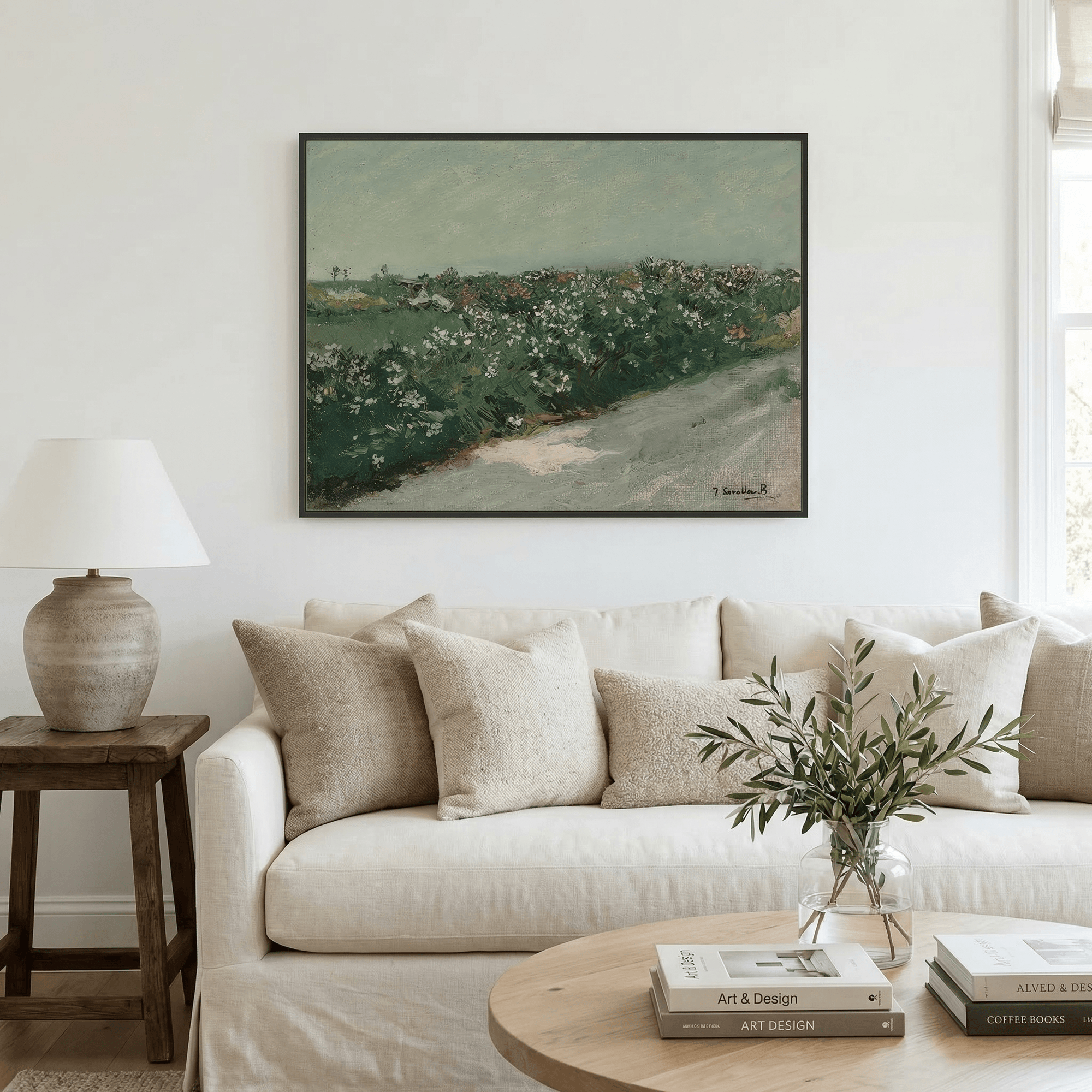 Countryside Road with Flowers | Canvas