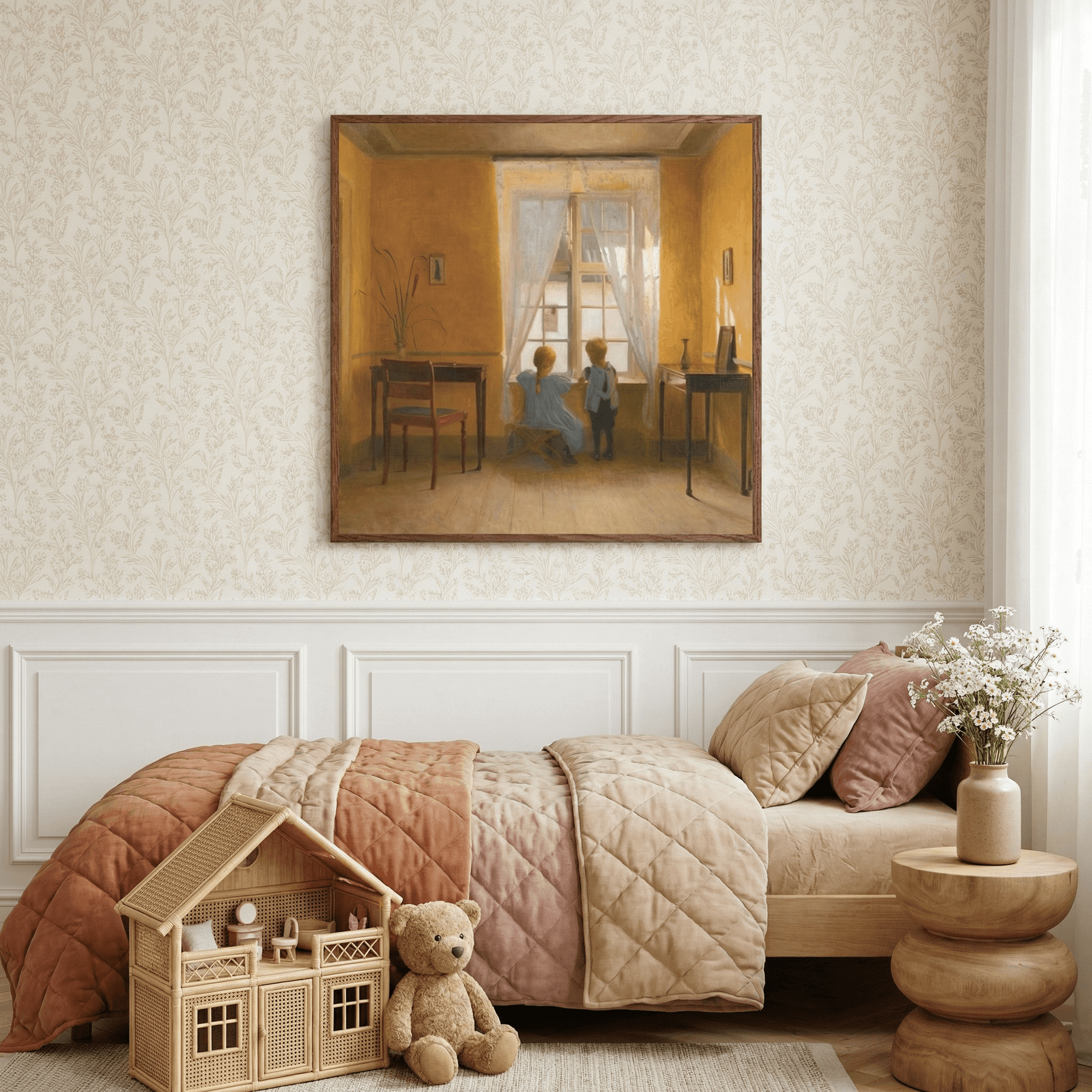 Timeless Childhood Window Scene Artwork