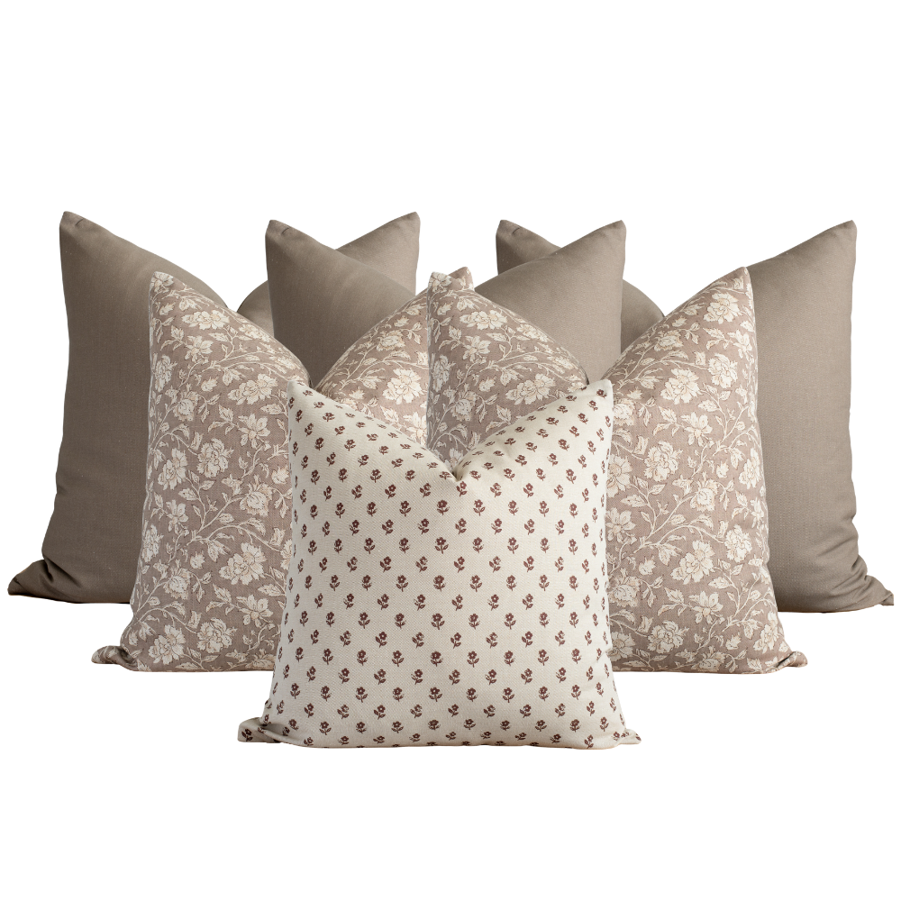 Calista Bedroom Pillow Combination | Set of Six Pillow Covers