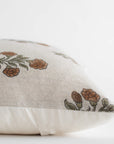 Margot Floral Block Printed Pillow Cover | Mustard, Green