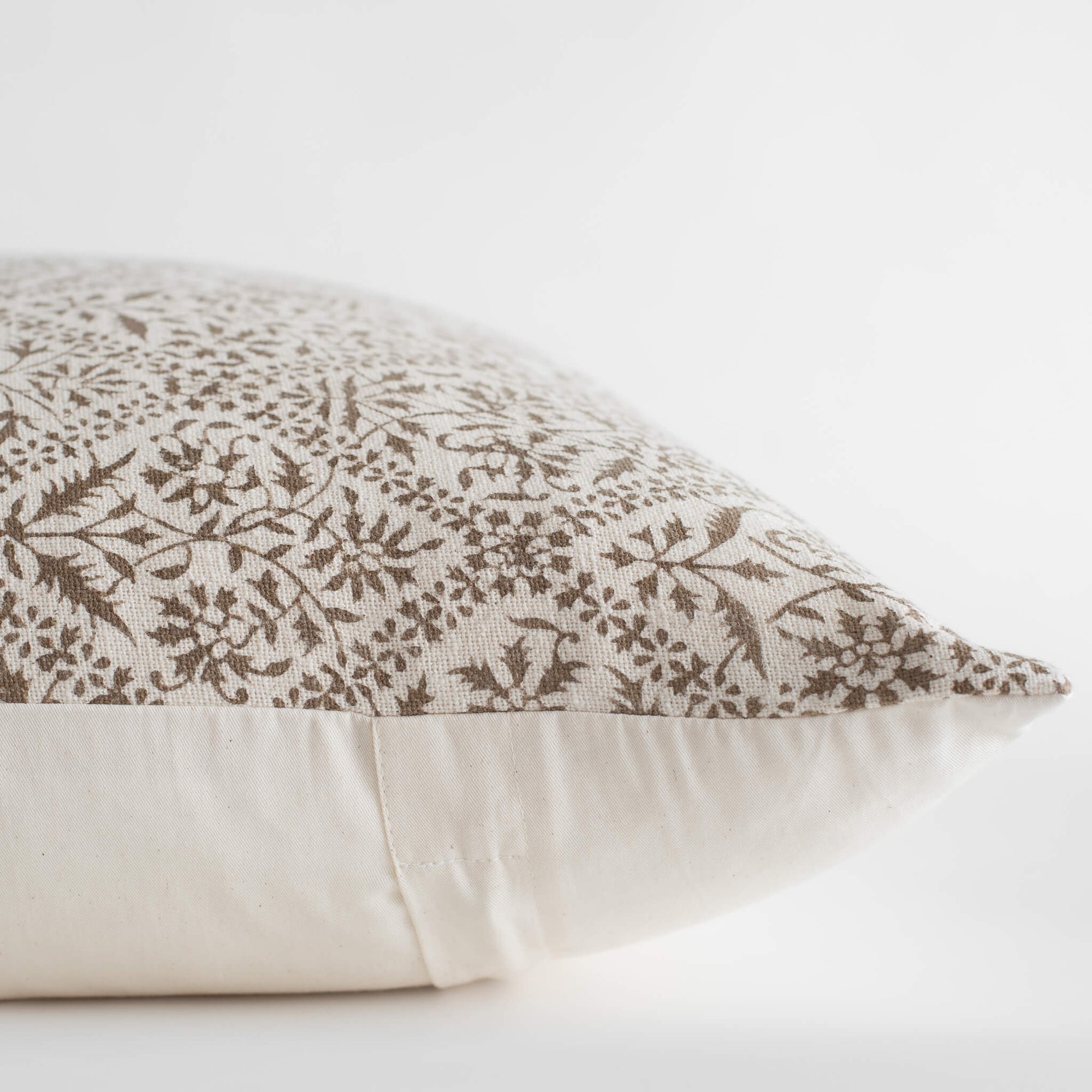 Mariella Floral Block Printed Pillow Cover | Mustard | Lumbar