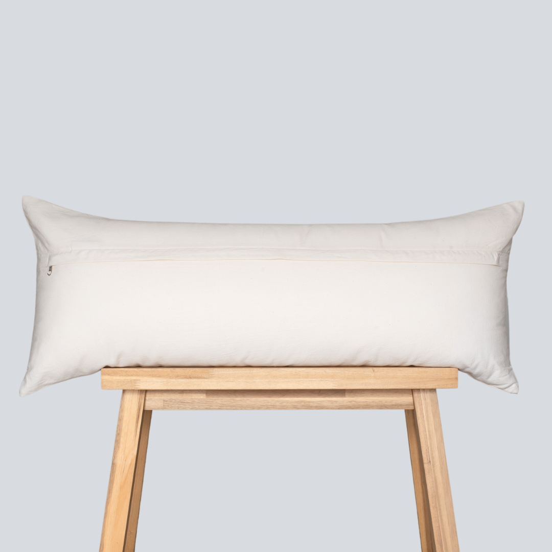 Rhea Floral Block Printed Pillow Cover | Mustard | Long Lumbar