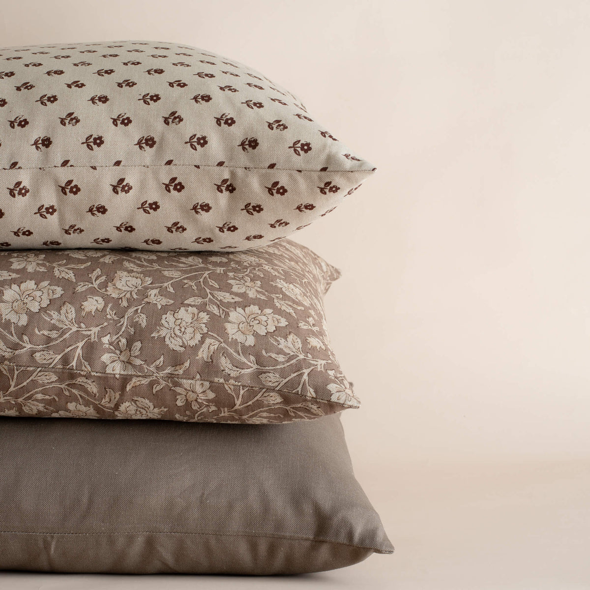 Pippa Brown Floral Pillow Cover