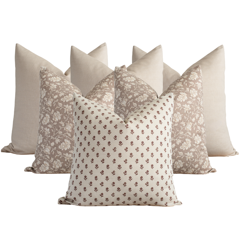 Adaira Bedroom Pillow Combination | Set of Six Pillow Covers