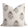 Veda Floral Block Printed Pillow Cover | Brown, Green