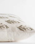 Rosalie Floral Block Printed Pillow Cover | Brown, Green