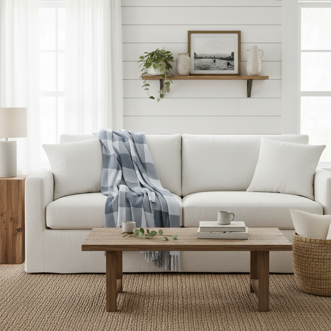 Eleanor Throw Blanket | Blue/Grey, White