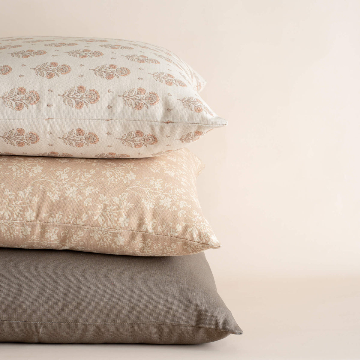 Fleur Sand Floral Pillow Cover