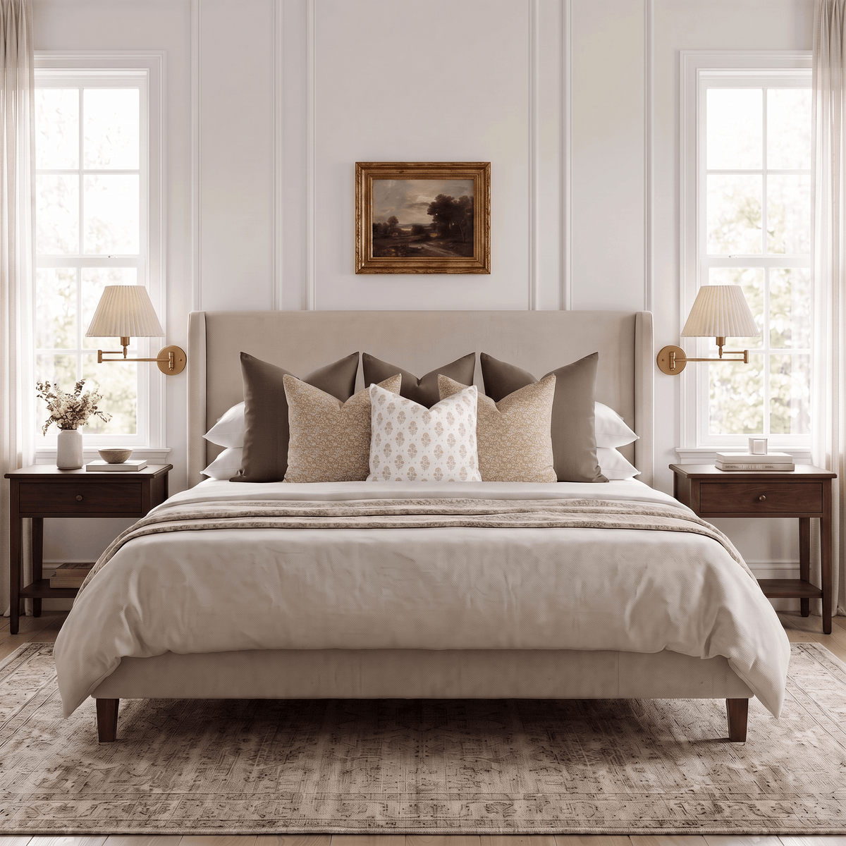 Seren Bedroom Pillow Combination | Set of Six Pillow Covers