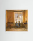 Timeless Childhood Window Scene Artwork 50 x 50 cm 19 x 19″ White Wood No border