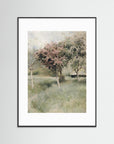 Antique Blossom Tree Field Vintage Wall Art Black Wood White