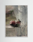 Spring Flowers Art Print White Wood No border