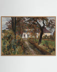Cottage Landscape Art Print Oak Nature No border