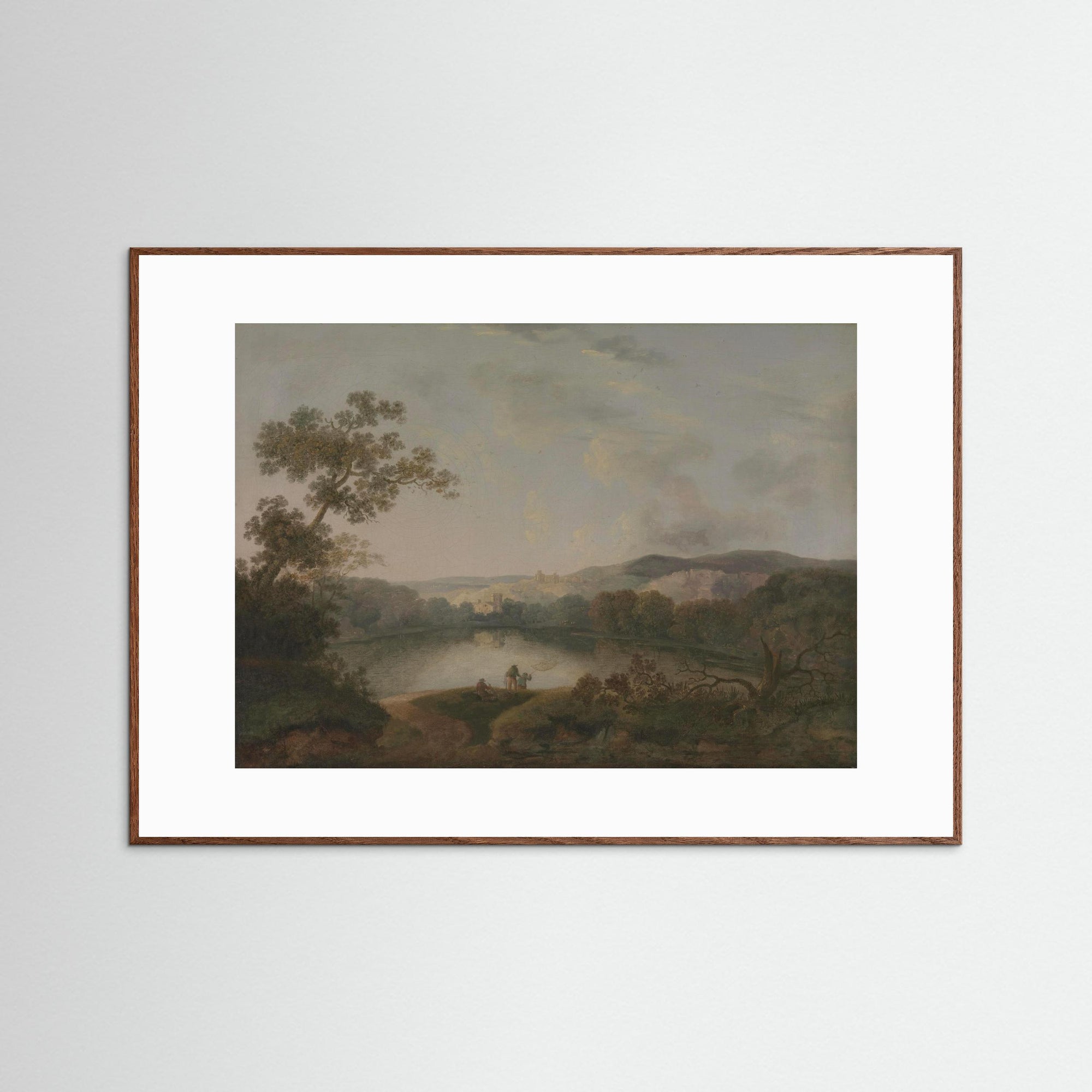 Mountain Landscape Fine Art Print Oak Dark White