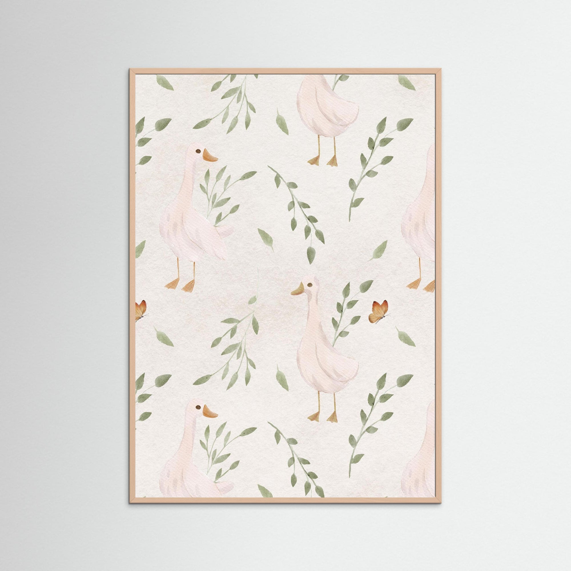 Goose Illustration | Children's Room Decor Rose Wood