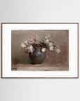Vase of Roses Fine Art Print Oak Dark White