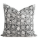 Burgos Floral Block Printed Pillow Cover | Black